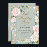 Convites 50º Aniversário Sage Verde Dourada Aquarela Floral<br><div class="desc">Gordo falso ouro aparado verde-sábado com flores delicadas e cor-de-rosa. Letra falsa em ouro. Este convite é perfeito para a linda mulher que faz 50 anos. Tão chique e sofisticada como ela. Um convite de 50 anos tão elegante. Eu gostei de criar essa design para você. A Zazzle garante atendimento...</div>