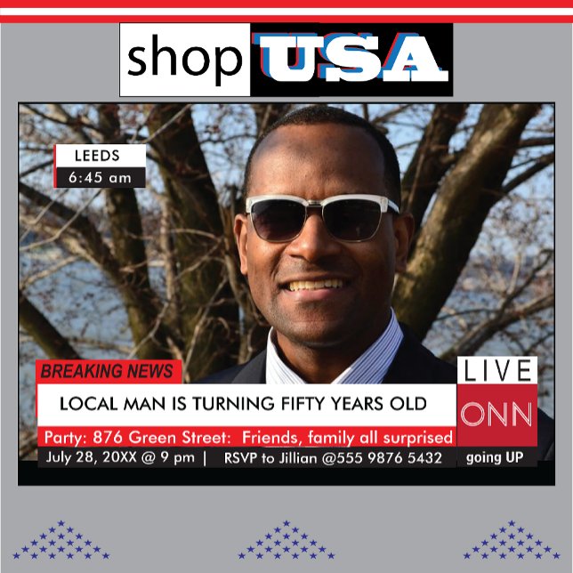 Convites 50º Aniversário Sens Notícias Engraçadas 40º 60º (Criador carregado)