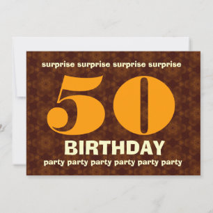 Convites 50º Aniversário Surpresa Quentes de Dourado
