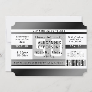 Convites 50º Bilhete de Festa de aniversário