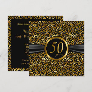 Convites 50º Design de Leopardo Glamour Exótico