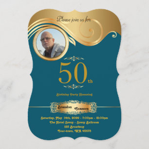 Convites 50º,Homem de Aniversário em qualquer idade, deco