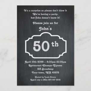 Convites 50º,Homem de Aniversário,Homem de Festa, qualquer