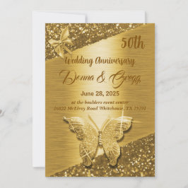 Convites 50º ouro salvar a data aniversário do casamento