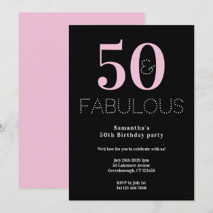 Convites 50º Partido Moderno Rosa Preto e Festa de aniversá