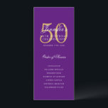 Convites 50º Programa de Aniversário do Elegante Dourado<br><div class="desc">Design de "Programa de Festa de aniversário" elegante com tipografia formal de script e texto personalizado.</div>