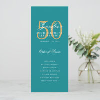 50º Programa de Aniversário Dourado Teal Obrigado