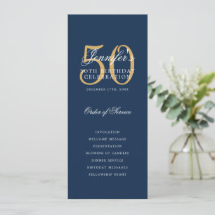 Convites 50º Programa de Aniversário, Marinho Dourado Azul