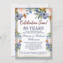 50º (Qualquer Ano) Aniversário de Casamento Chic F