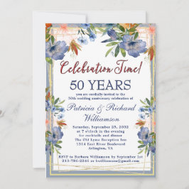 Convites 50º (Qualquer Ano) Aniversário de Casamento Chic F