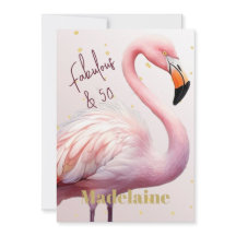 50º Tema Flamingo, Dourado, aniversário rosa