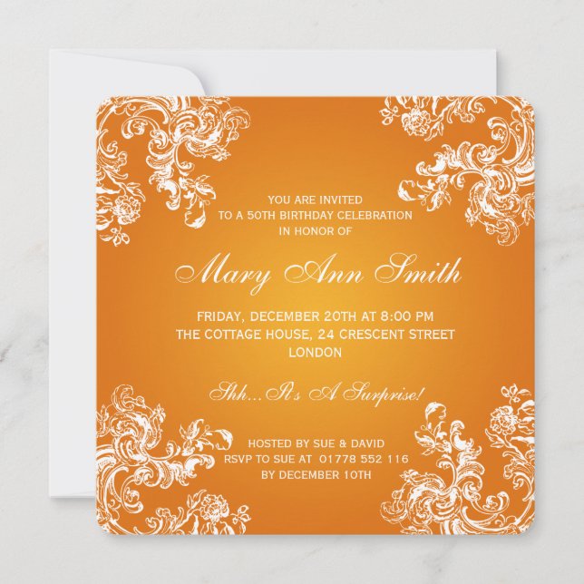 Convites 50. ª Festa de aniversário de espirais de safra 2  (Frente)