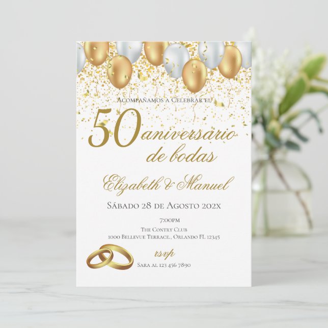 Convites 50.ª invitación (Em pé/Frente)