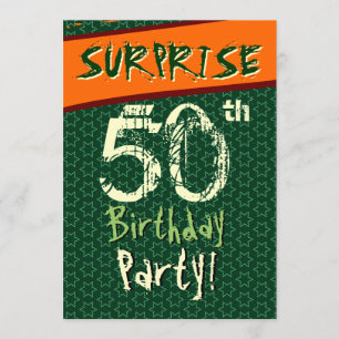 Convites 50.º Aniversário - Estrelas de Creme Verde Laran