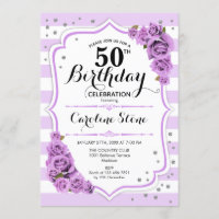50.º aniversário - Flores Lavandas de Púrpura Bran