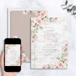 Convites 50.º Aniversário Mármore Dourado Cor de Água Rosa<br><div class="desc">Celebre seu 50º aniversário em estilo com este belo 50º aniversário, Dusty Pink Dourado Watercolor Marble Invitation! Apresentando elegante cor-de-rosa poeirento e elementos botânicos florais eucaliptos, elementos falsos de canto dourado, e uma estrutura rosa poeirenta contra um fundo único de mármore faux carrera, este convite deve deslumbrar seus convidados. Além...</div>