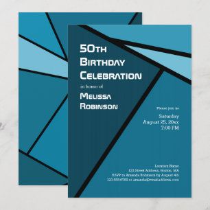 Convites 50.º Aniversário Moderno Formas Geométricas do 