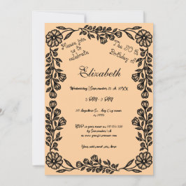 Convites 50.º Aniversário Preto e Pessegueiro