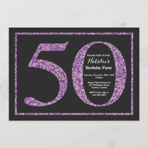 Convites 50. º Aniversário - Quadro Láptico Roxo