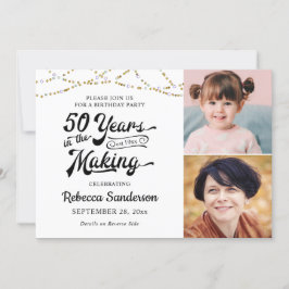 Convites 50.º Aniversário, retrógrado 50 anos nas luzes do