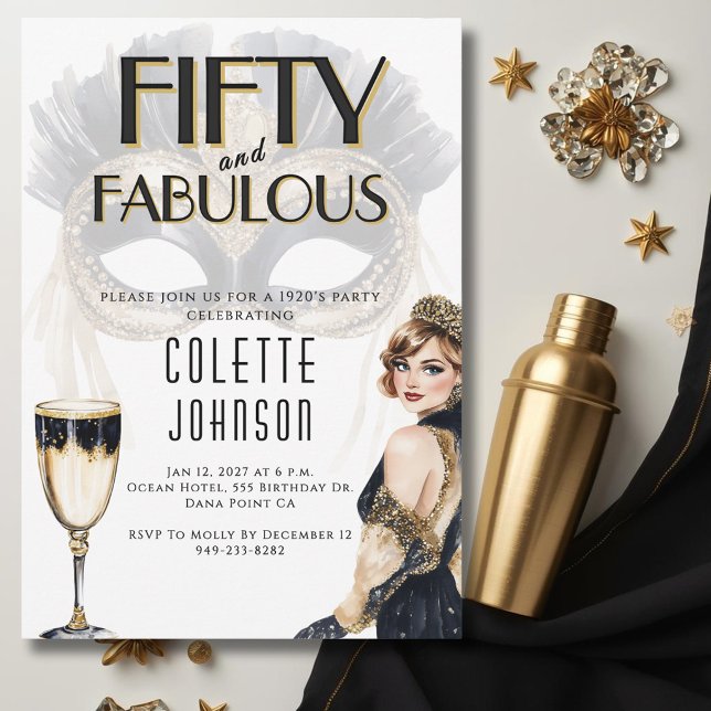 Convites 50 and Fabulous 1920s Birthday  (Criador carregado)