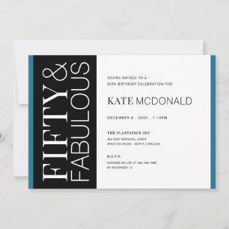 Convites 50 and Fabulous 50th Birthday Invitation