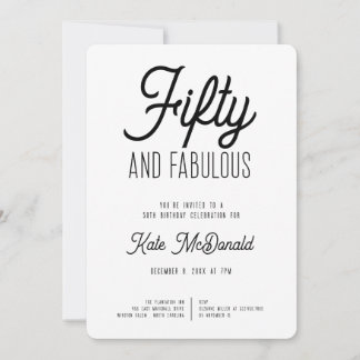 Convites 50 and Fabulous 50th Birthday Invitation