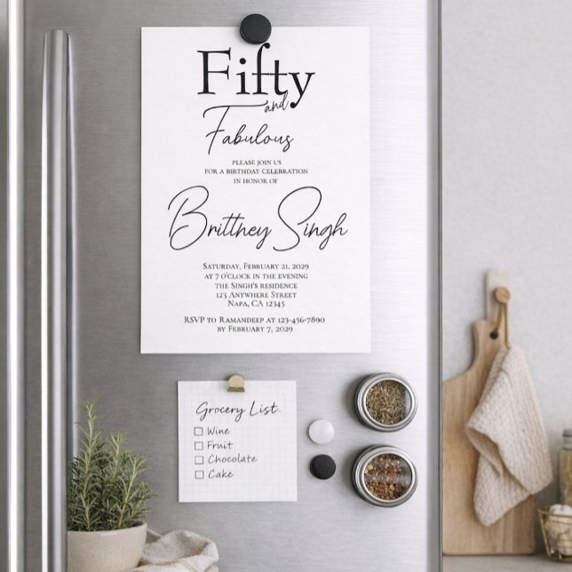 Convites 50 and Fabulous | 50th Birthday Party Invitation (Criador carregado)