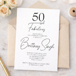 Convites 50 and Fabulous | 50th Birthday Party Invitation