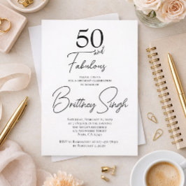 Convites 50 and Fabulous | 50th Birthday Party Invitation
