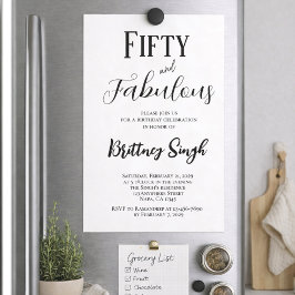 Convites 50 and Fabulous | 50th Birthday Party Invitation