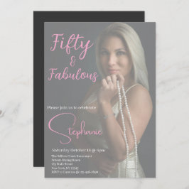 Convites 50 and Fabulous | 50th Birthday Party Pink