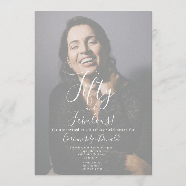 Convites 50 and Fabulous Birthday Party Invitation  (Frente)