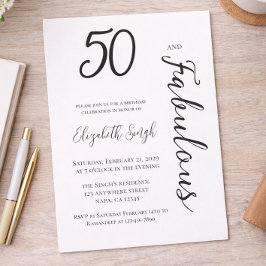 Convites 50 and Fabulous Birthday Party Invitation
