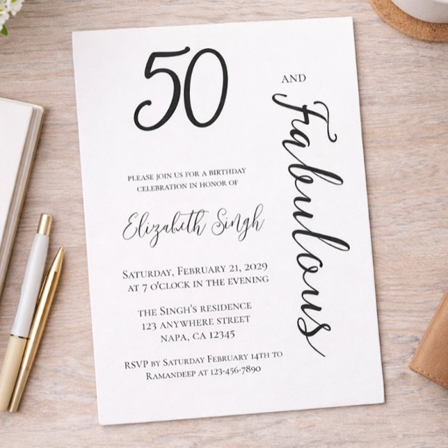 Convites 50 and Fabulous Birthday Party Invitation  (Criador carregado)