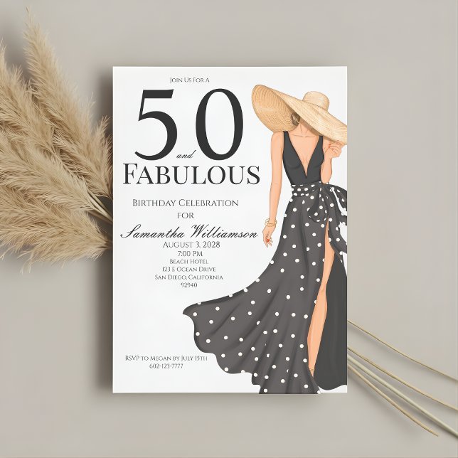 Convites 50 and Fabulous Black Birthday Party (Criador carregado)