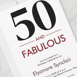 Convites 50 And Fabulous Cherry Wine 50th Birthday