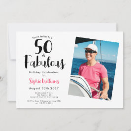 Convites 50 and Fabulous Photo 50th Birthday Party 