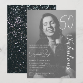 Convites 50 and Fabulous Photo Birthday Party Invitation