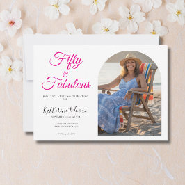 Convites 50 and Fabulous Photo Pink 50th Birthday Party 