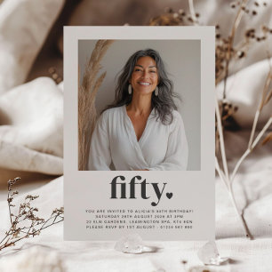 Convites 50° aniversário de 50° quadrado do coração