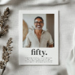 Convites 50° aniversário de fotos ao quadrado<br><div class="desc">Marque seu aniversário de marco com sofisticação usando este moderno 150º Aniversário modelo para homens! Apresentando um espaço personalizável para sua própria foto e a palavra ousada "cinquenta", este design elegante é perfeito para celebrar no estilo. Fácil de personalizar, este convite permite que você crie uma maneira única e memorável...</div>