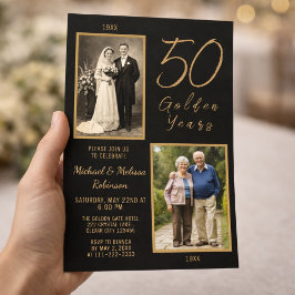 Convites 50 Anos Dourados Aniversário de Casamento 50º