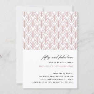 Convites 50 anos e 50 anos fabulosos de Art Deco
