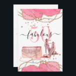 Convites 50 Calçados Dourados Dançantes Glitter de Agato Ro<br><div class="desc">50 e fabuloso brilho cor-de-rosa,  ouro,  brilha 50º convite de aniversário com calçados dançantes no estilo chic elegante. Personalize com as informações do seu partido no verso do convite.</div>