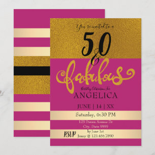 Convites 50 e a celebração de aniversário fabulosa