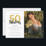 Convites 50 e Fabulosa 50ª Festa de aniversário de Fotograf<br><div class="desc">Celebre um marco notável com nosso exclusivo 50º convite de aniversário. Este cartão apresenta uma fotografia elegante da aniversariante projetada para honrar metade de um século com estilo e sofisticação. Quer você esteja planejando uma reunião íntima ou uma grandiosa família, nosso 50º convite de aniversário o ajudará a dar o...</div>