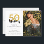 Convites 50 e Fabulosa 50ª Festa de aniversário de Fotograf<br><div class="desc">Celebre um marco notável com nosso exclusivo 50º convite de aniversário. Este cartão apresenta uma fotografia elegante da aniversariante projetada para honrar metade de um século com estilo e sofisticação. Quer você esteja planejando uma reunião íntima ou uma grandiosa família, nosso 50º convite de aniversário o ajudará a dar o...</div>