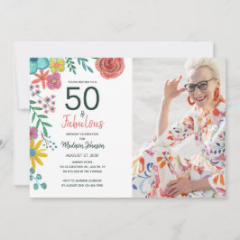 Convites 50 e fabulosa e elegante aquarela floral
