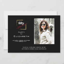Convites 50 e Fabulosa Foto Preta e Dourada